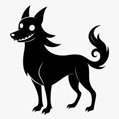 halloween ghost dog black vector silhouette