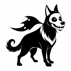 halloween ghost dog black vector silhouette