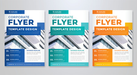 set of business flyer template with minimalist layout and modern style use for promotion kit and product publication