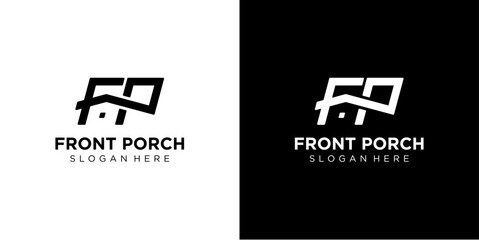 Front Porch Logo Realty and property agency, construction or building industry vector icon.