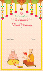 Indian Hindu Thread Ceremony Digital Invitation