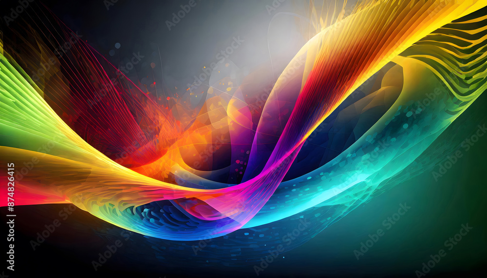 Poster 3d abstract multicolor visualization. generative ai.