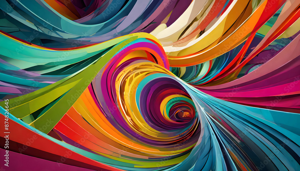 Poster 3d abstract multicolor visualization. generative ai.