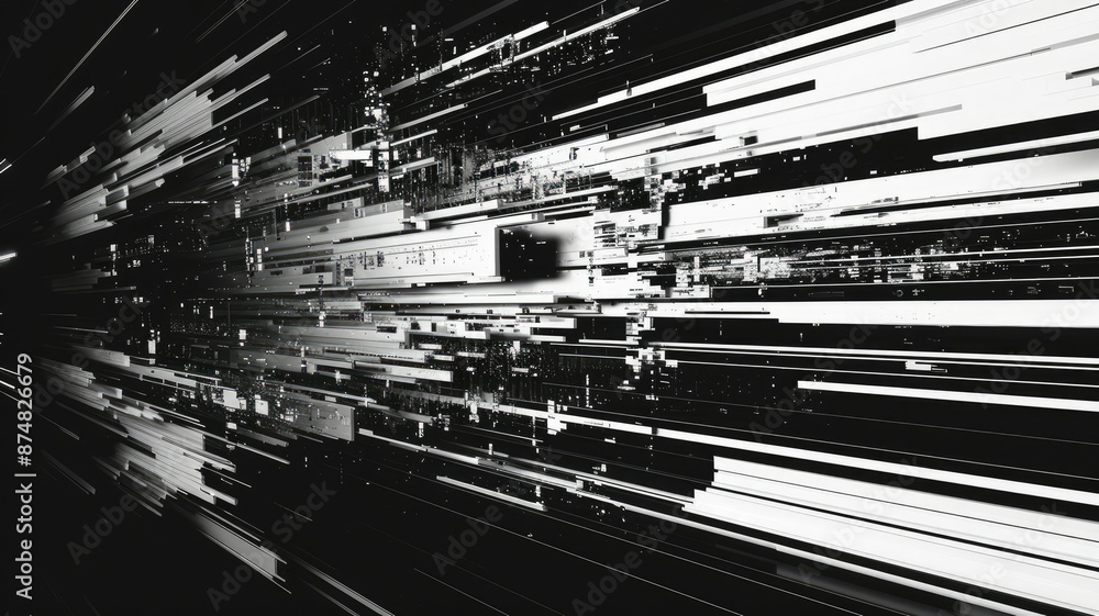 Poster abstract digital art - a digital artwork created using abstract lines, shapes, and patterns. it repr