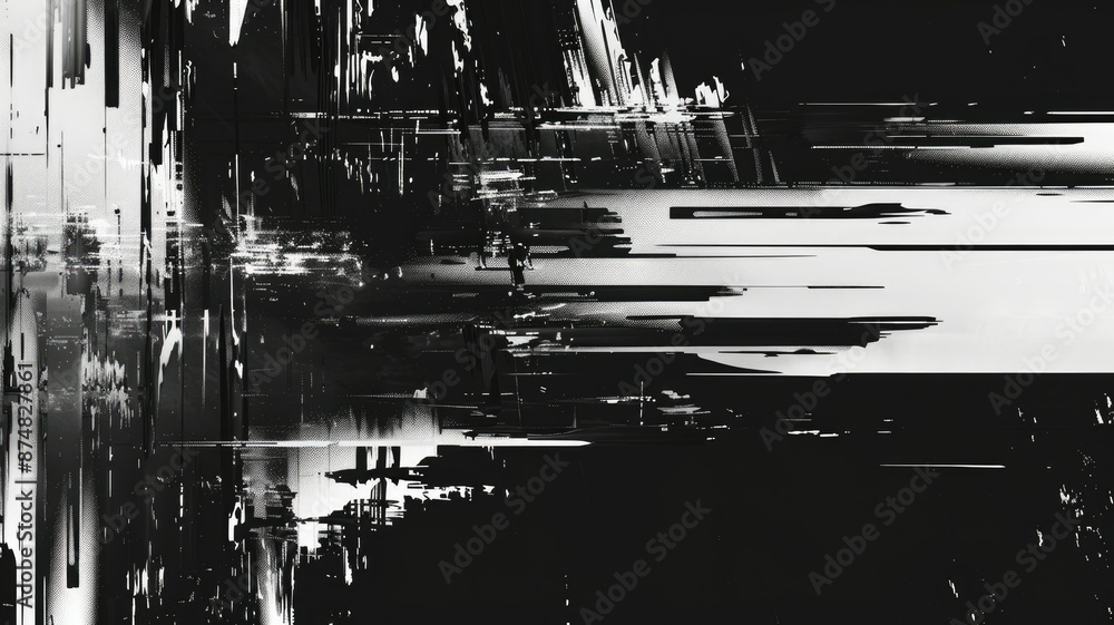 Poster abstract glitch art background - abstract glitch art background with a digital noise effect and pixe