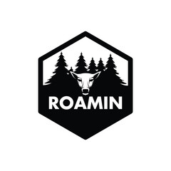 adventure logo design with oak trees and vintage frame