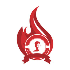 fire frame round red burn