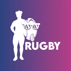 rugby player standing with football in hand