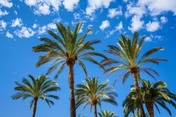 Palm trees against blue sky