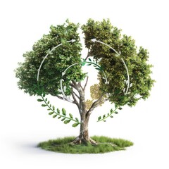 Obraz premium Tree Growth Cycle with Arrows Showing Stages