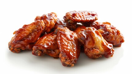 Boneless chicken wings dipped in buffalo and BBQ sauce