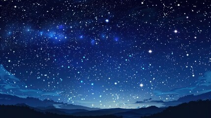 Fototapeta premium clear night summer sky, stars glittering