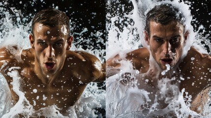 A sidebyside comparison of an athletes performance before and after incorporating ice baths into their training regimen with significant improvements in speed endurance and strength.