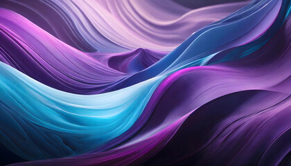 Obraz premium Abstract blue and purple liquid wavy shapes futuristic background. Generative AI.