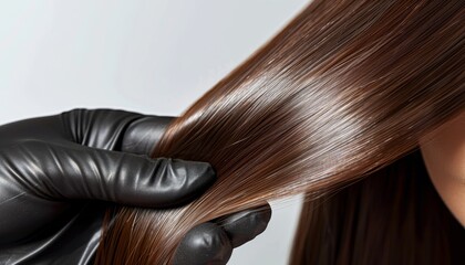 Close up view of specialized gloves for precise and accurate hair dye application