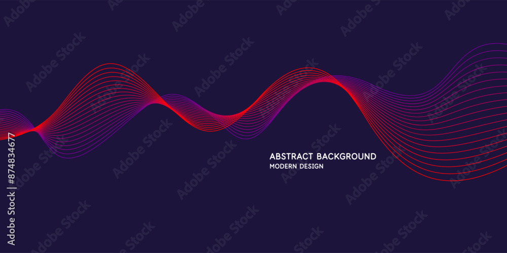 Poster wavy, wriggling lines on a dark background. abstract background with amorphous shapes. a template fo