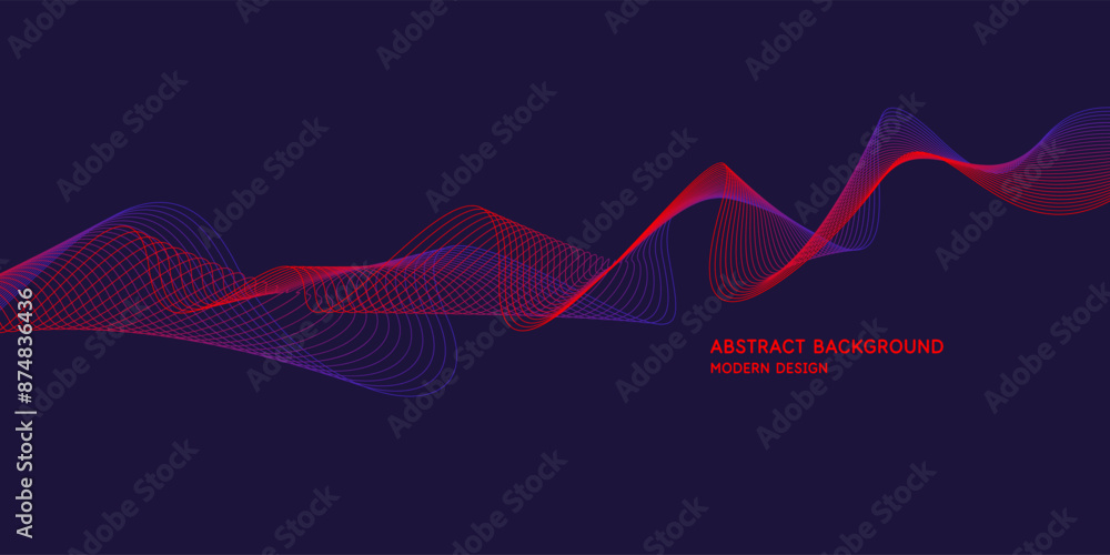 Poster wavy, wriggling lines on a dark background. abstract background with amorphous shapes. a template fo