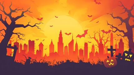 Haunted metropolis under the blood moon