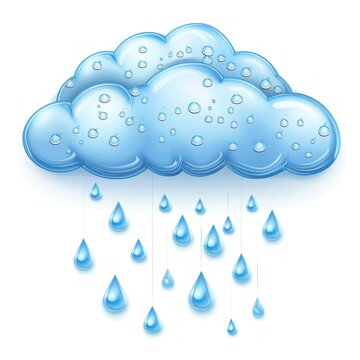 recommend clip art: Raining Cloud Illustration with Blue Raindrops