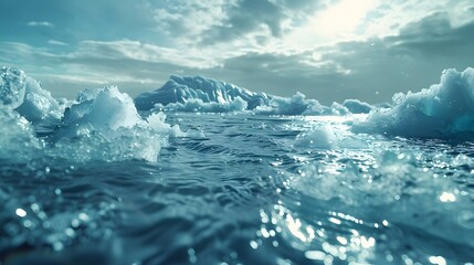 Dramatic Melting Polar Icescapes Showcasing Climate Change Effects