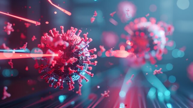 A dramatic image depicting a digital interface under attack by malicious code and viruses, symbolizing cybersecurity threats and hacking incidents.