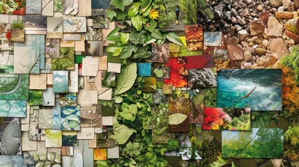 Fototapeta premium Nature Collage: A Tapestry of Textures and Hues