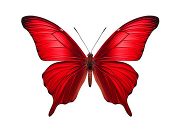 Beautiful red butterfly PNG with transparent background for digital designs and creative projects