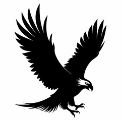 Eagle vector illustration, Bird isolated on white, eagle silhouette, Bald Eagle vector art