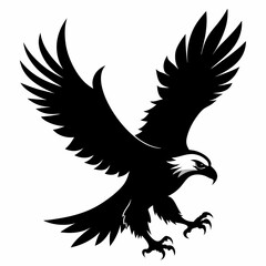 Eagle vector illustration, Bird isolated on white, eagle silhouette, Bald Eagle vector art