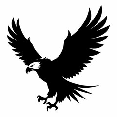 Eagle vector illustration, Bird isolated on white, eagle silhouette, Bald Eagle vector art