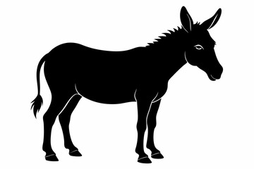 black donkey silhouette vector