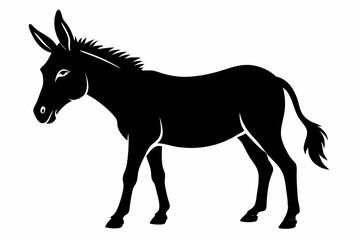 black donkey silhouette vector