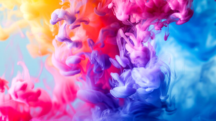 Obraz premium An image of beautifully fused colors forming abstract swirling patterns, showcasing creative artistry with vibrant tones and emotional density in fluid motion.