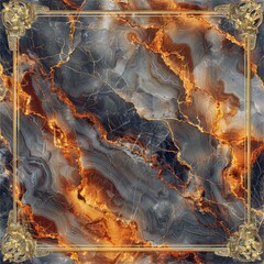 Fototapeta premium Baroque, Barocco Ornate Marble Ceiling Non-Linear Reformation Design with Intricate Accents Depicting Classic Elegance and Architectural Beauty