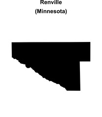 Fototapeta premium Renville County (Minnesota) blank outline map