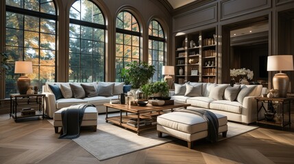 Immaculate living room with polished floors