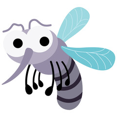 Cute mosquito cartoon.