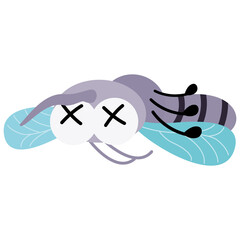 Cute mosquito cartoon.
