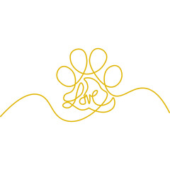 Monoline Art Cat paw