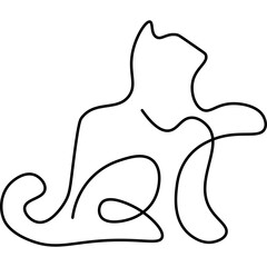 Monoline Art Cat