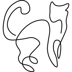 Monoline Art Cat