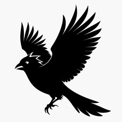 Cardinal vector illustration, bird isolated on white,Cardinal silhouette, Bald bird vector art