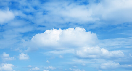 blue sky background with white clouds. panorama