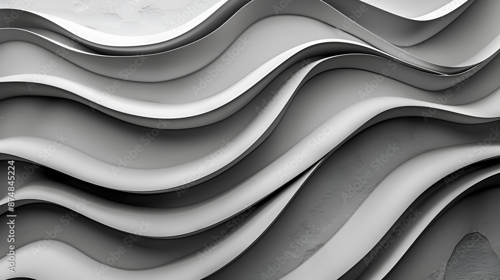 Poster title: abstract gray wavy shapes. futuristic architecture design. 3d render illustration,abstract wa