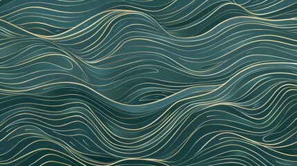 Fototapeta premium Khaki jade wave pattern minimal vector illustratio 122