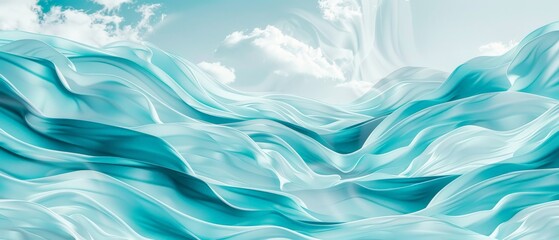 Sky blue turquoise wave pattern minimal vector ill  028