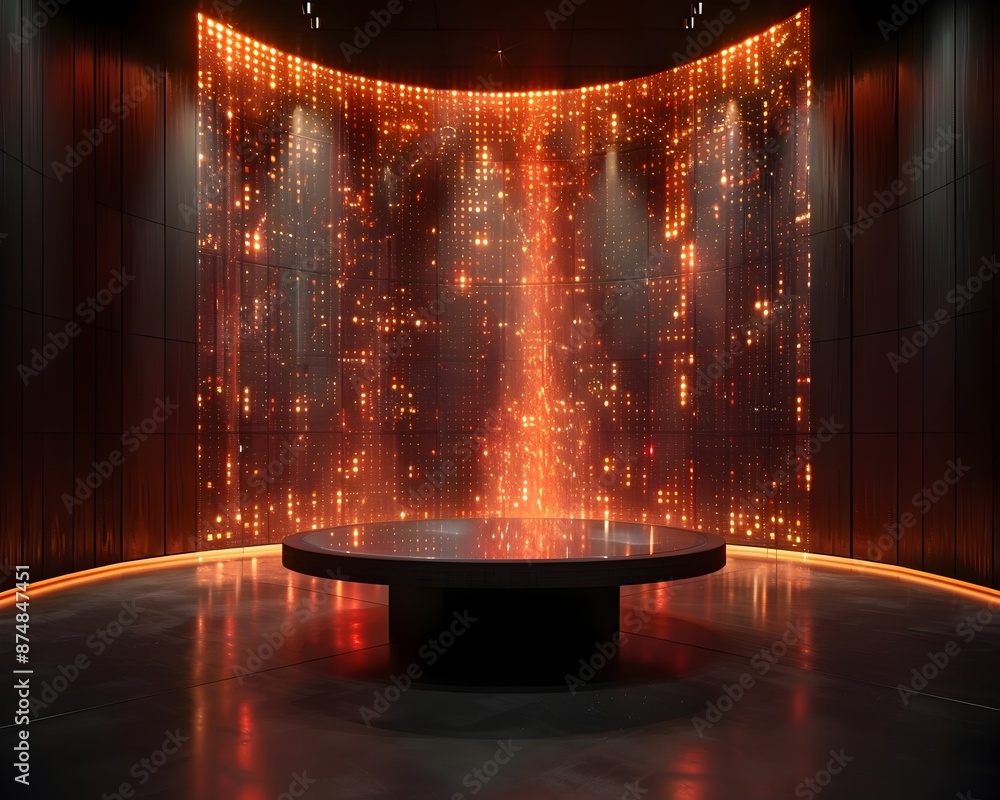 Poster captivating quantum computing art installation combining technology and creativity to explain quantu