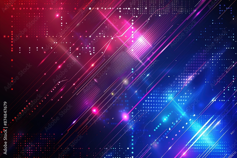 Poster modern conceptual geometric background with lines and dots. template on the topic of contemporary hi