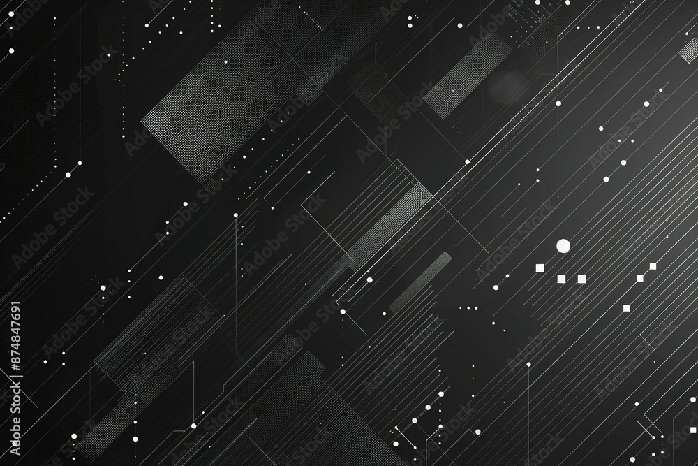 Poster modern conceptual geometric background with lines and dots. template on the topic of contemporary hi