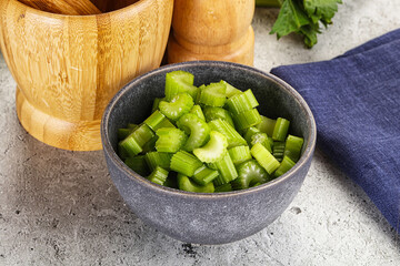 Vegan cuisine - Sliced celery stem